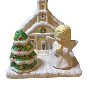 Holiday Christmas Table Ensemble Church Napkin Holder Angel Tree Salt Pepper